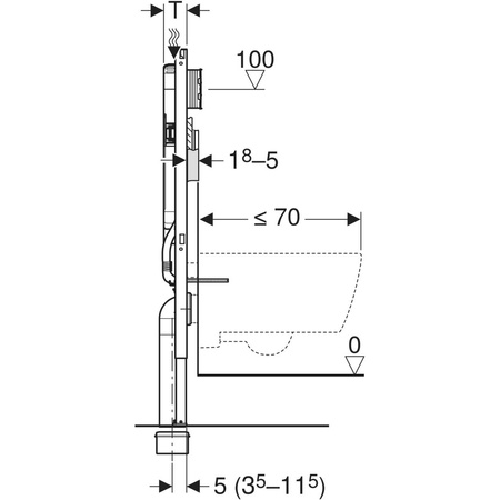 Geberit stelaż podtynkowy Geberit Duofix do WC, 114 cm, ze spłuczką podtynkową Sigma 8 cm 111.796.00.1