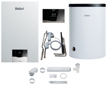 Vaillant pakiet kocioł gazowy jednofunkcyjny VC 20CS/1-5 ecoTEC plus + zasobnik VIH R 150/6B + sterownik VRC 720 sensoCOMFORT + SPS zestaw do szachtu 0010043618