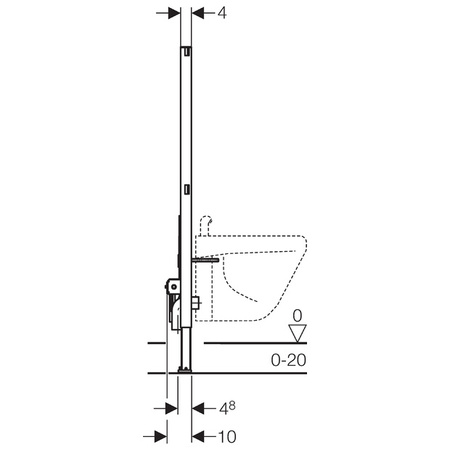 Geberit stelaż podtynkowy Duofix do bidetu, 112 cm, uniwersalny 111.510.00.1